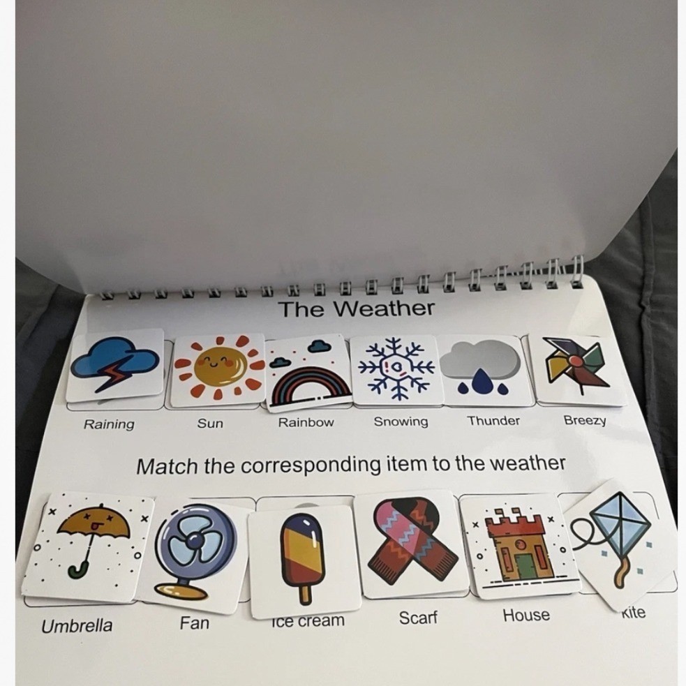 HAN-MM Montessori Preschool Busy Book Kids Learning Toy Colors Shapes Alphabet