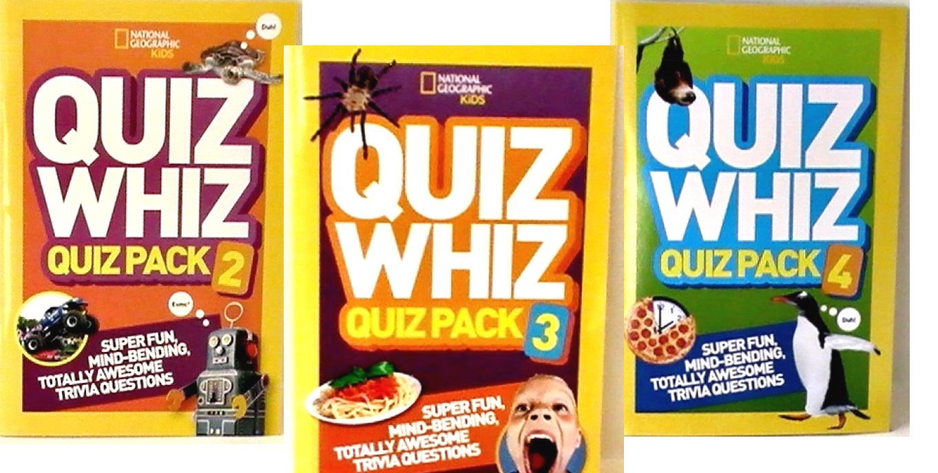 WHIZ KIDS QUIZ Z BOOKS :Super MIND-BENDERS NATIONALGEOGRAPHIC 2-4 Set of 3 NEW