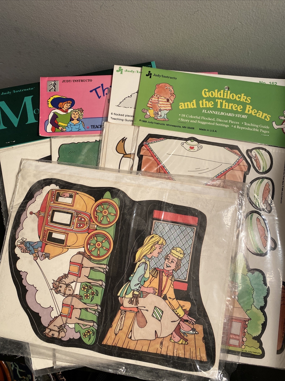 Flannel Board JUDY INSTRUCTO Set Of (5) Sealed Vintage Mother Goose, Fairy Tales