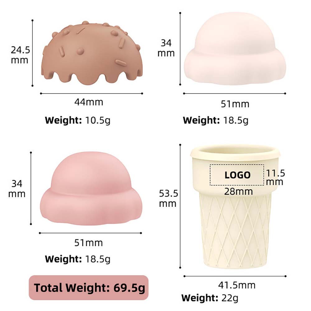 Playful Ice Cream Stacking Puzzle Toy Sturdy Non-Collapsing Fit Kids Indoor Play