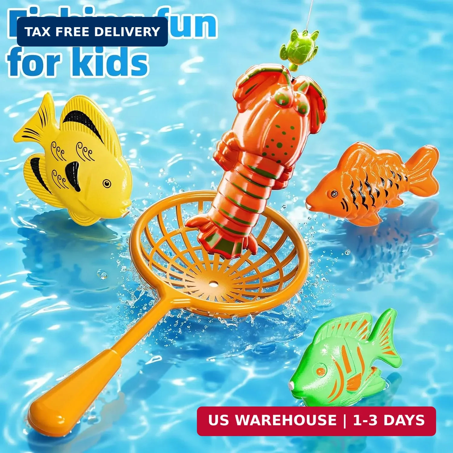 TEMI Fishing Toy Game for Kids 3 4 5 6 7 8 Years Old, 51 Fish Bath Playset for T