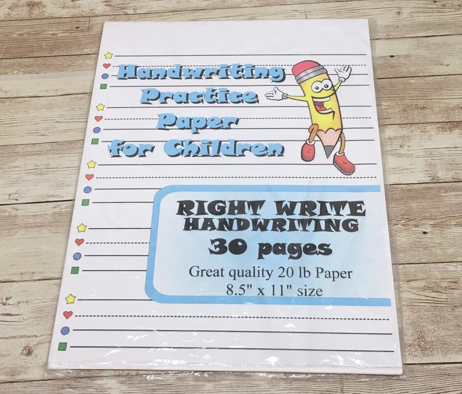 RightWrite Handwriting – Handwriting Practice Paper For Children – 30 Sheets