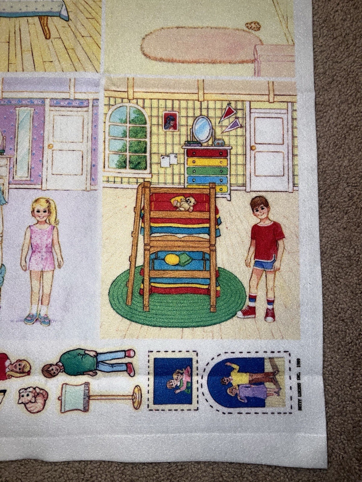 Vintage Betty Lukens Quiet Book Felt Kit Uncut Dollhouse Family 37” x 25.5”