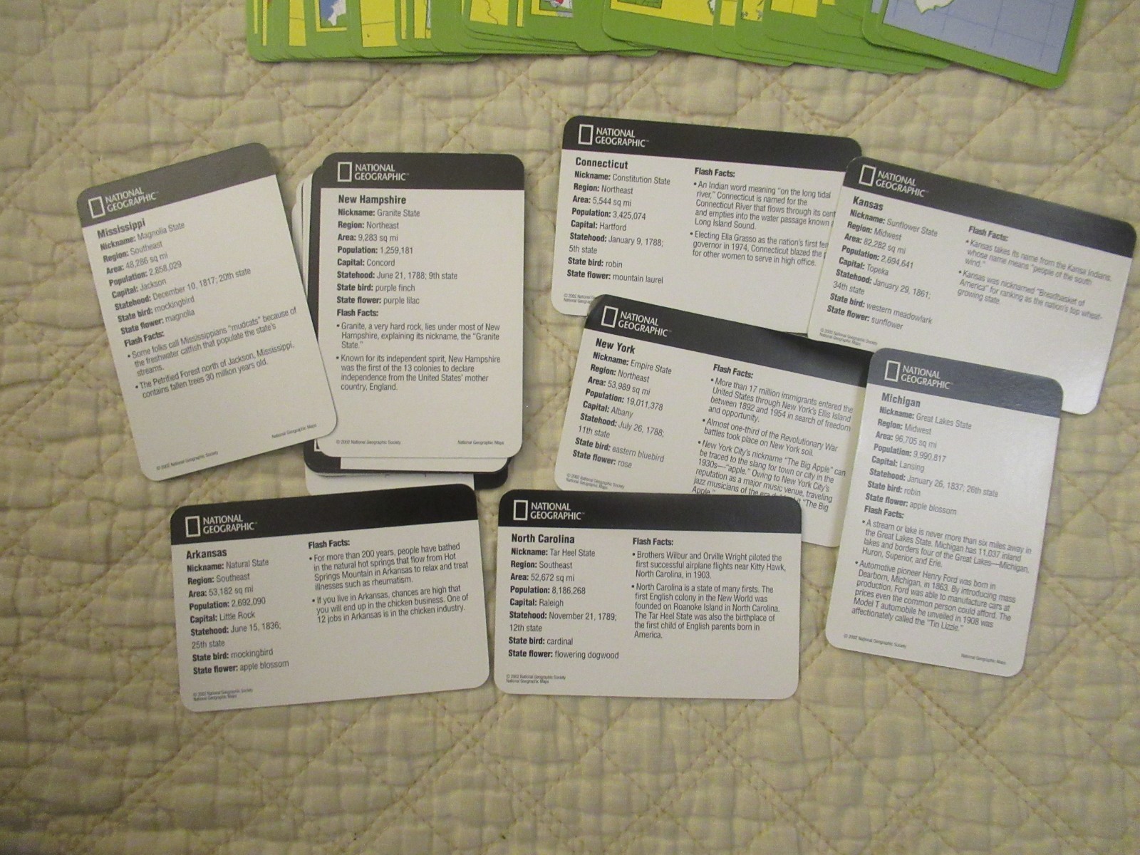National Geographic U.S.A States & Territories Flash Cards (53-Card Set)