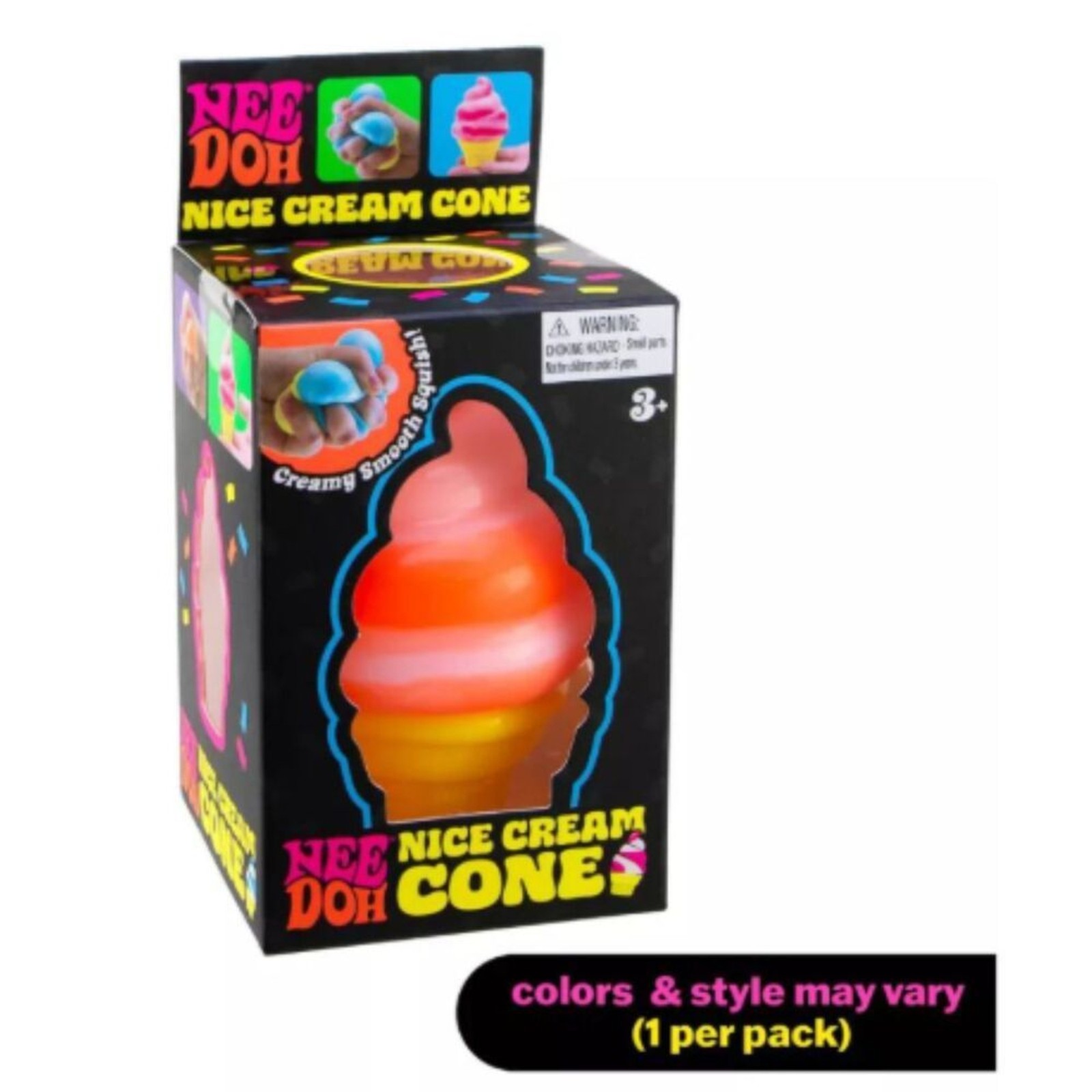 Needoh Orange Nice Dream Cone Squishy Squeezy Fidget Toy Ice cream