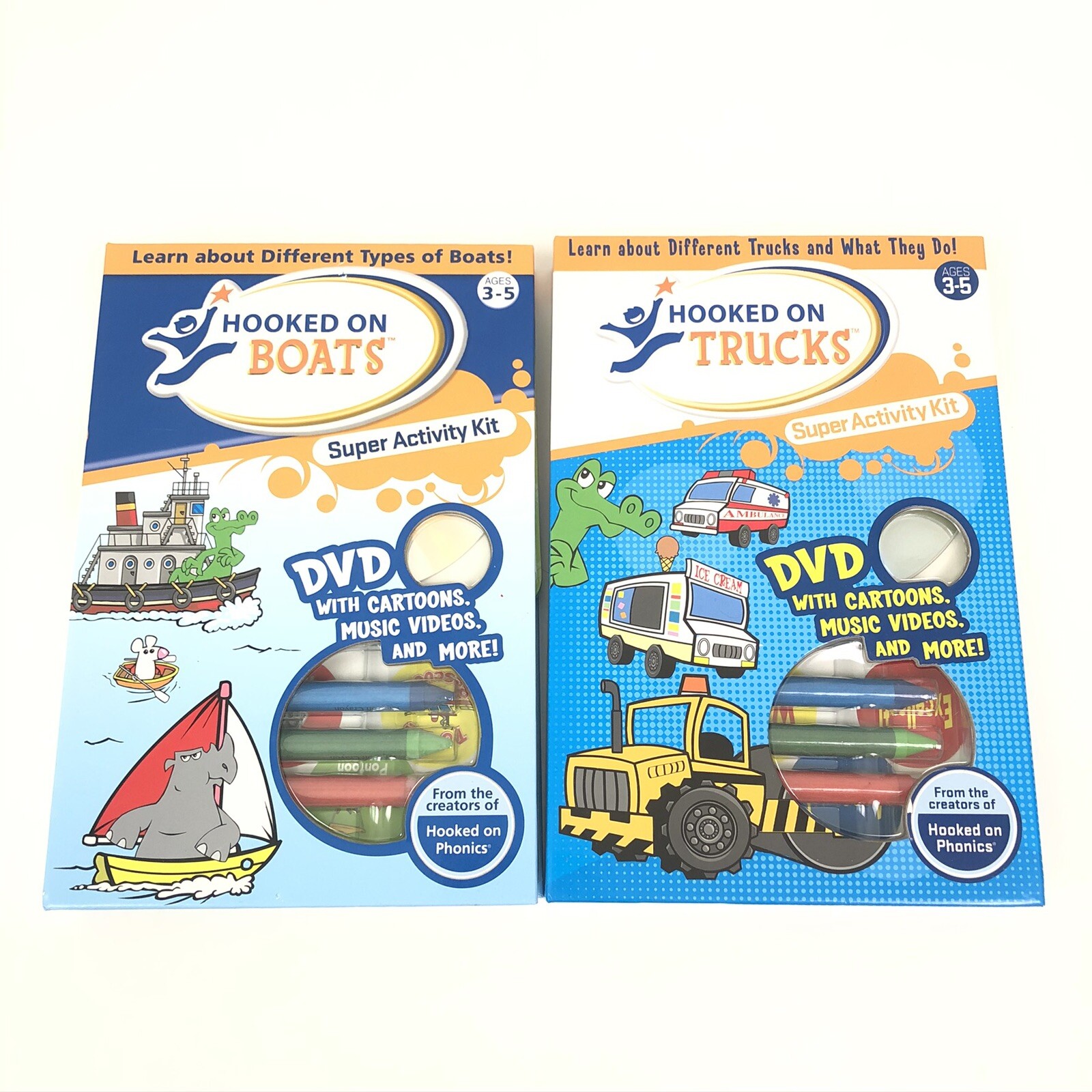 Hooked on Phonics On Boats and Trucks Super Activity Kit Bundle NEW