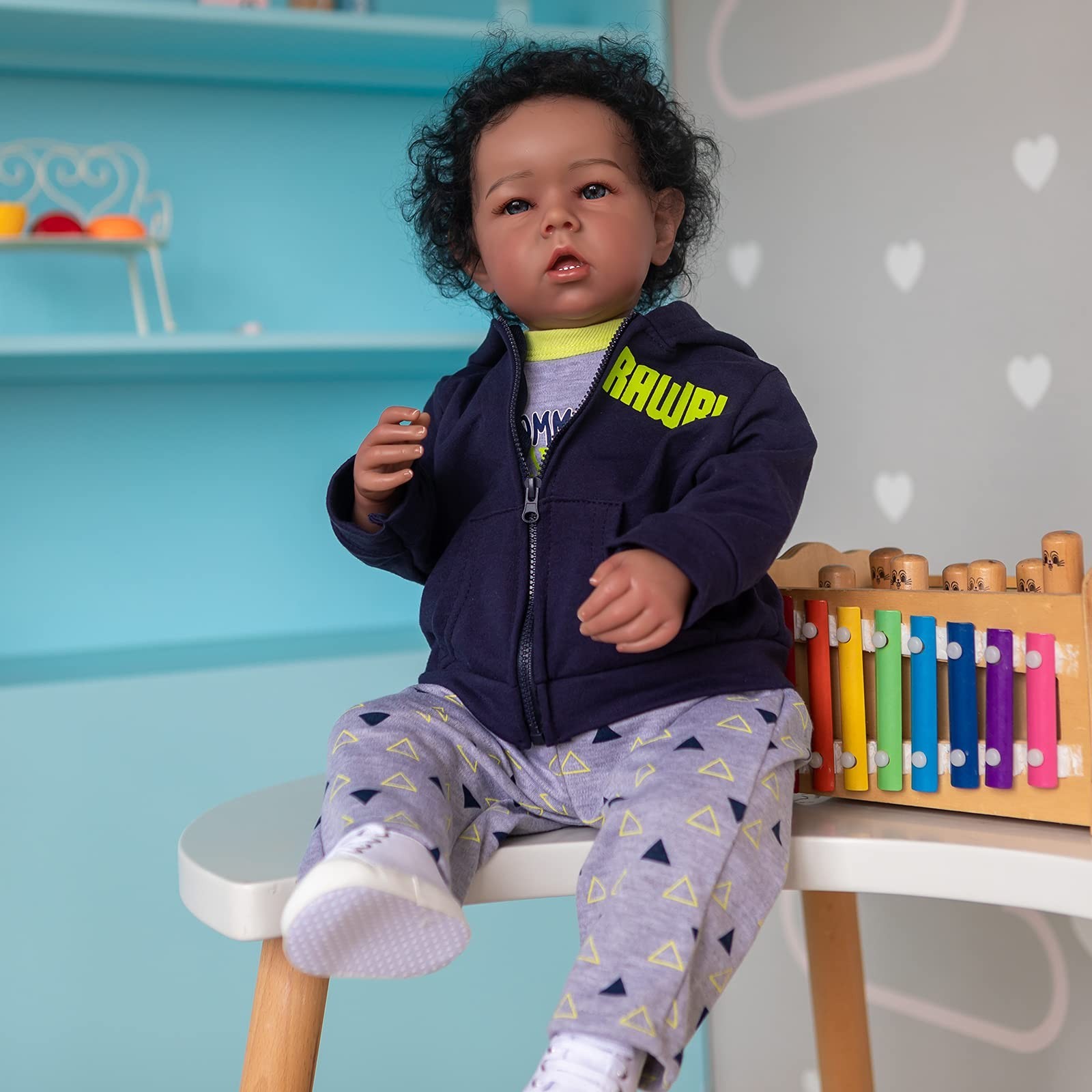 iCradle Reborn Baby Dolls Boy Black Biracial African American Realistic Newbo…