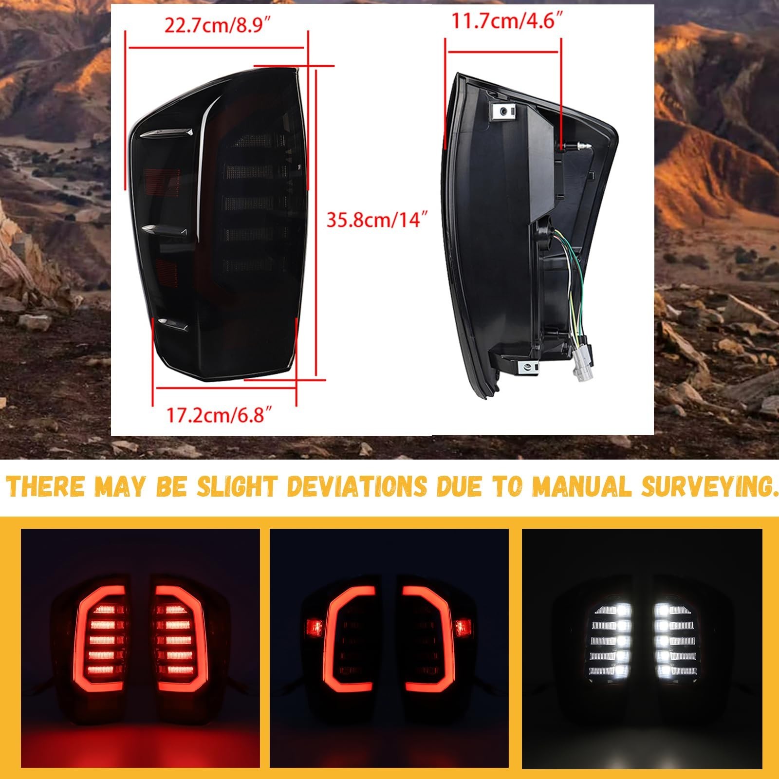 LED Tail Lights Assembly for 16-23 Toyota Tacoma, Black Housing Smoked Lens, …