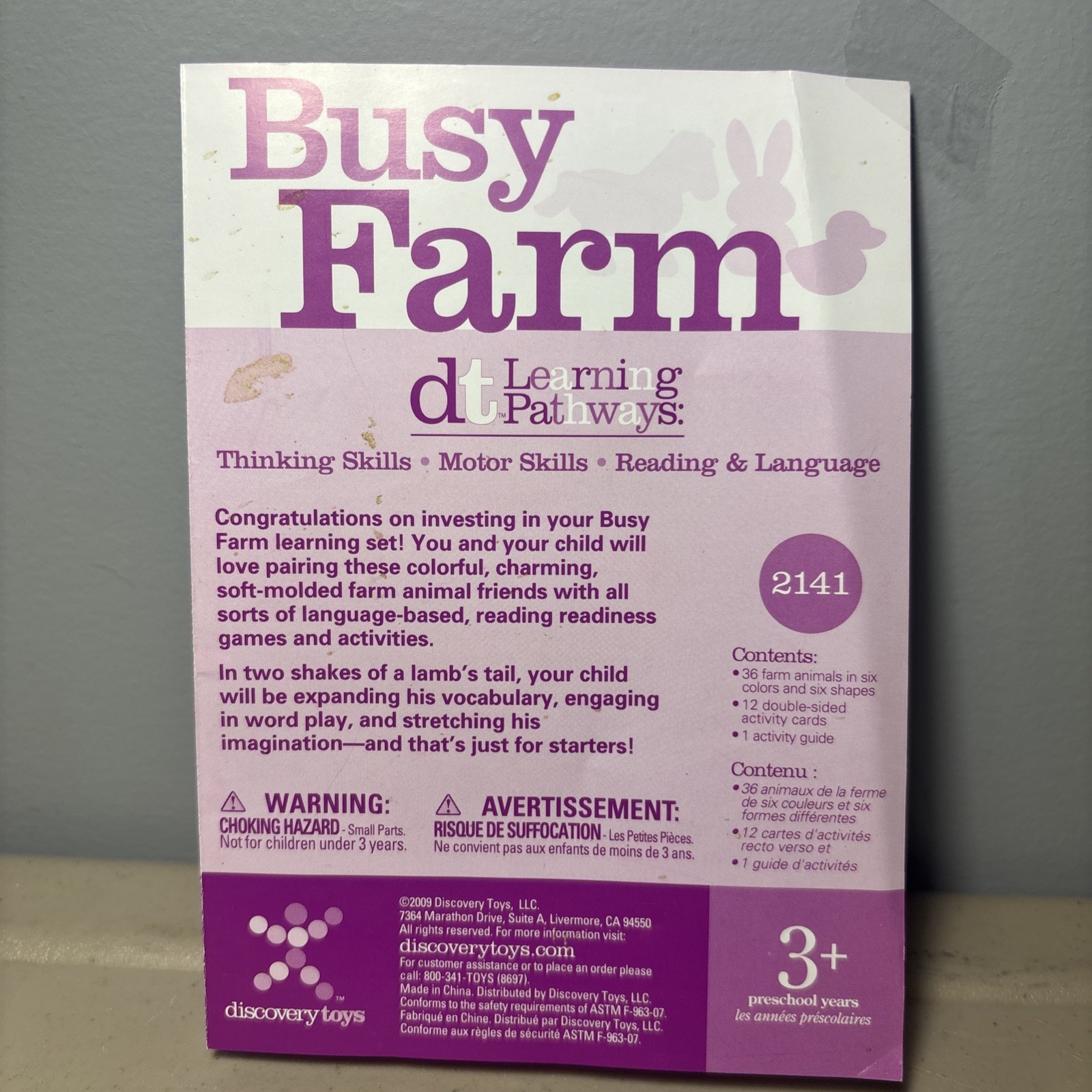 BUSY FARM Educational, Reading, Language, Thinking Skills By Discovery Toys