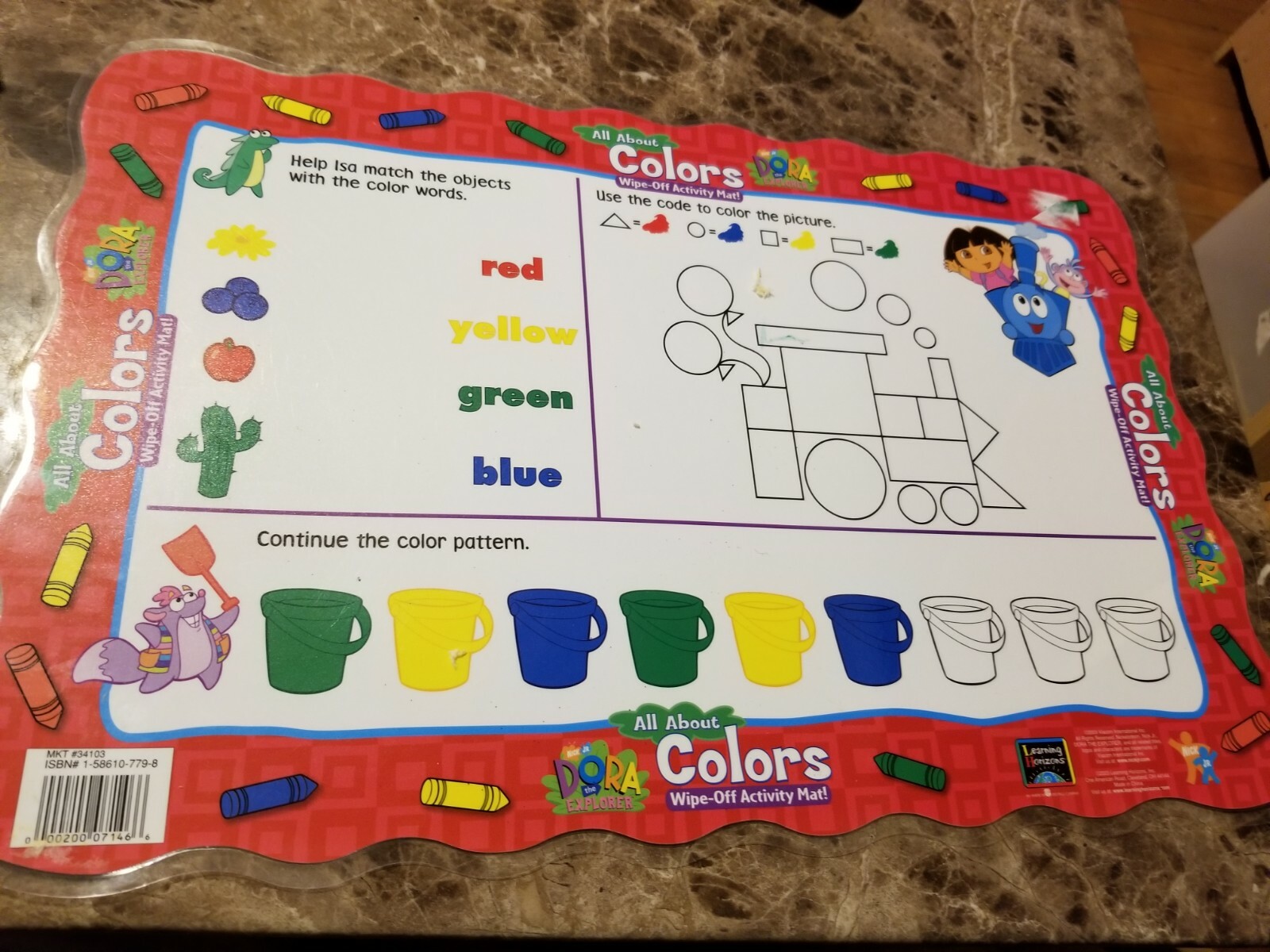 Dora The Explorer All About Colors Activity Placemat