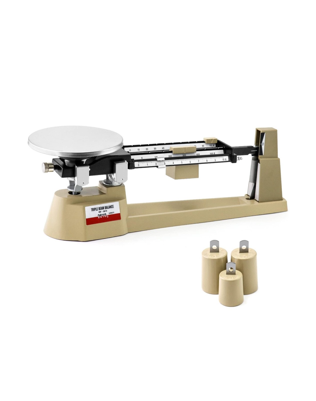 QWORK Triple Beam Mechanical Balance, 2610g/0.1g Lab Analytical Weight Set, T…