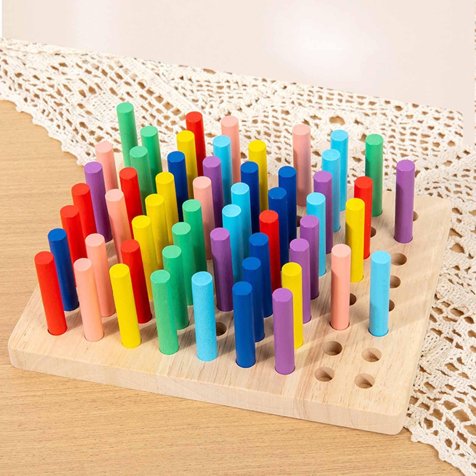 Wooden Sensory Toy Color Sorting Recognition Development Board Game Gift Early