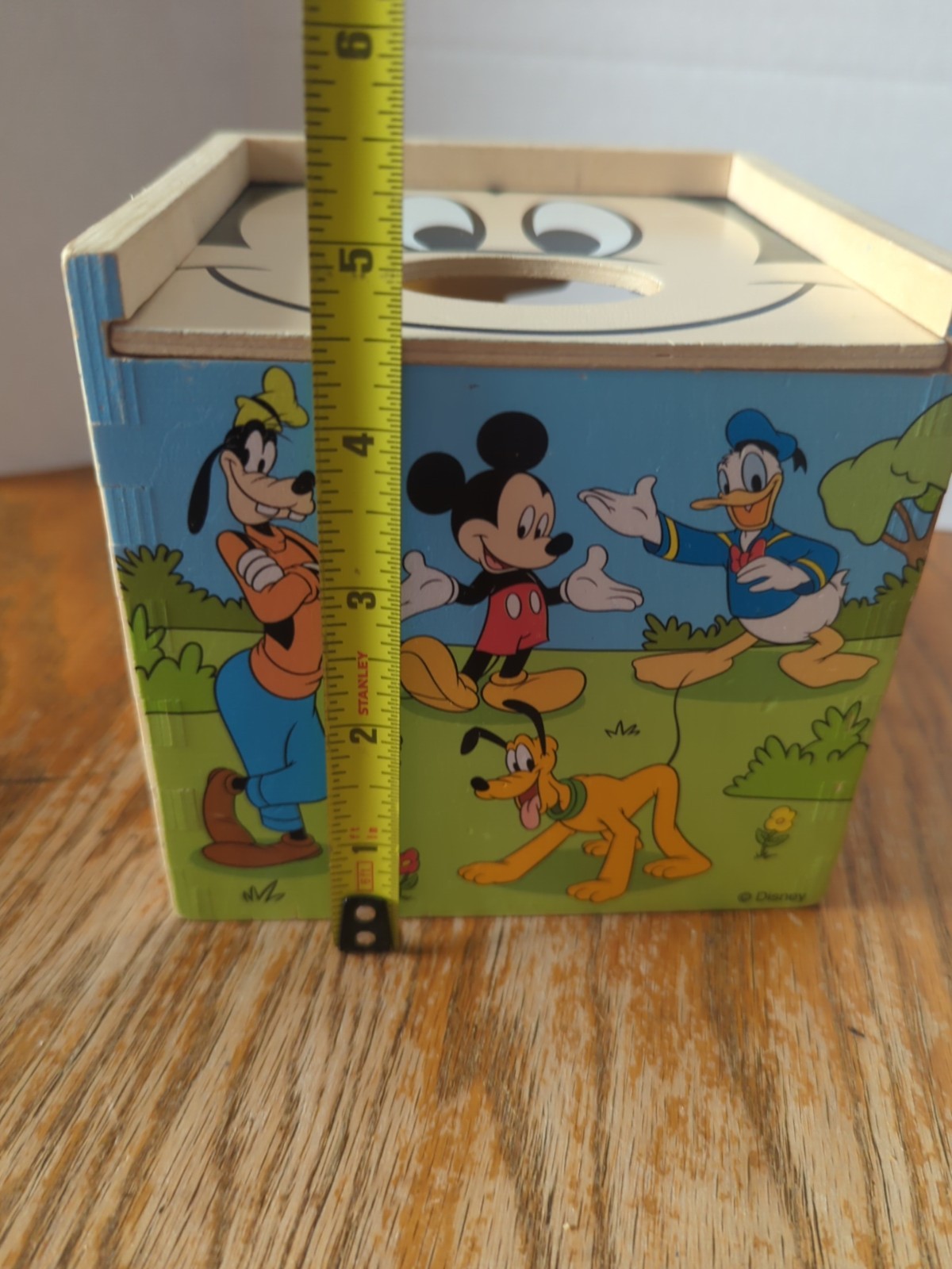 Melissa & Doug Disney Baby Mickey Mouse Wooden Shape Sorting Cube 8 Shapes