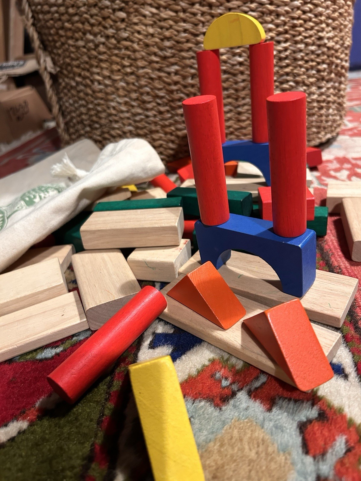 Toy blocks plan toy Box & Puzzle Set Montessori Preschool Learning Toy wooden