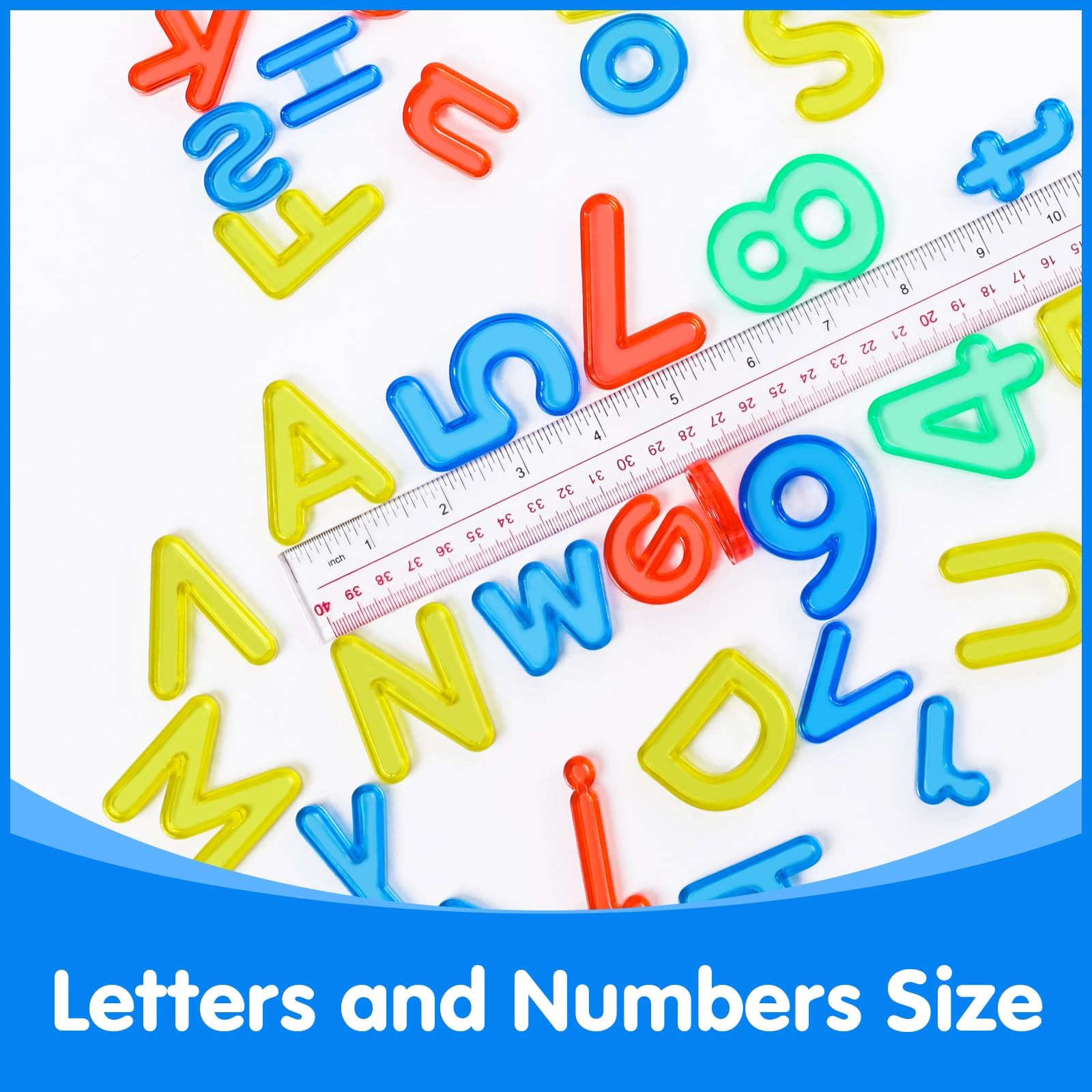 66 Pcs Translucent Letters and Numbers – About 2 Inches – Plastic Alphabet Le…