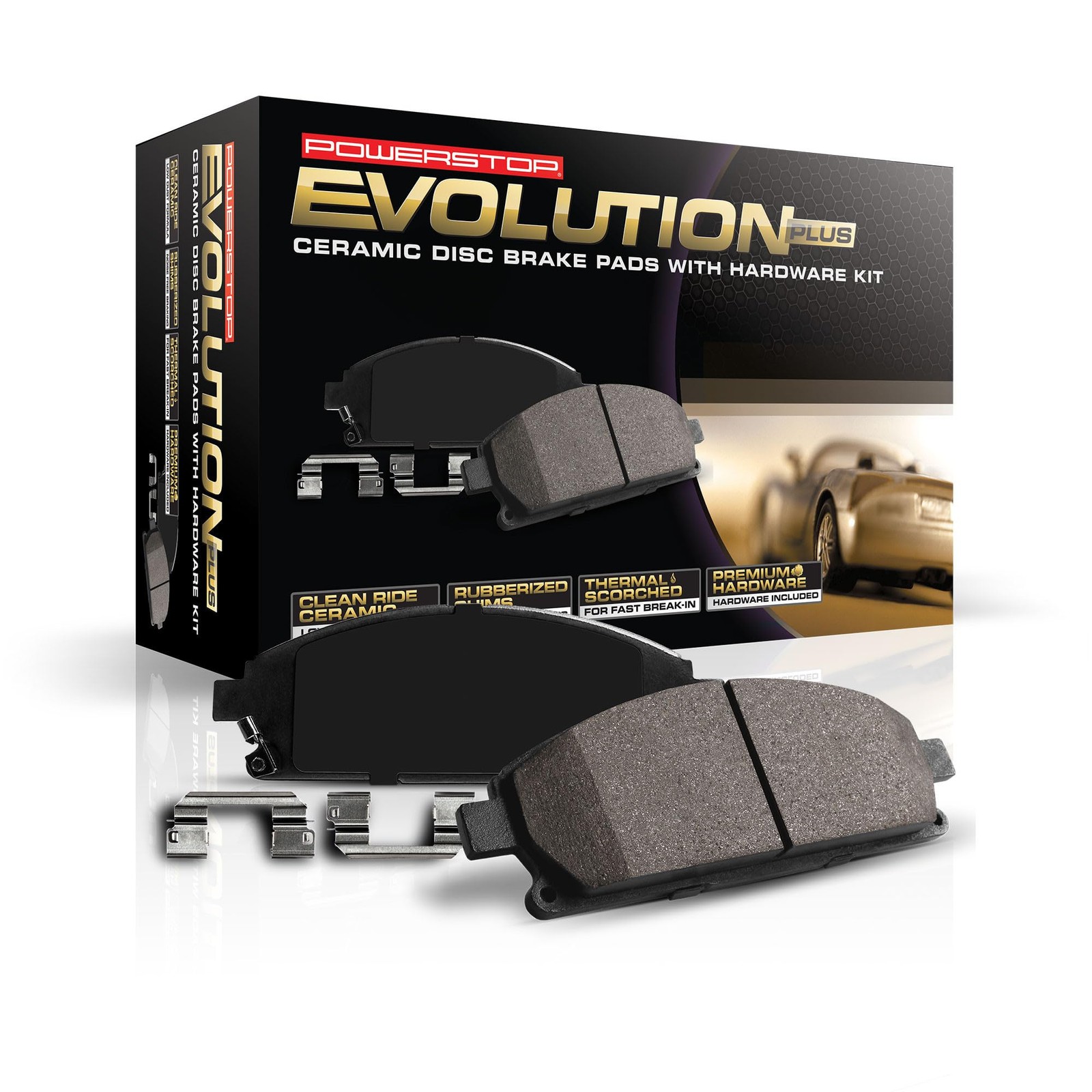 Power Stop 17-1654, Z17 Front Ceramic Brake Pads with Hardware For Honda Accord