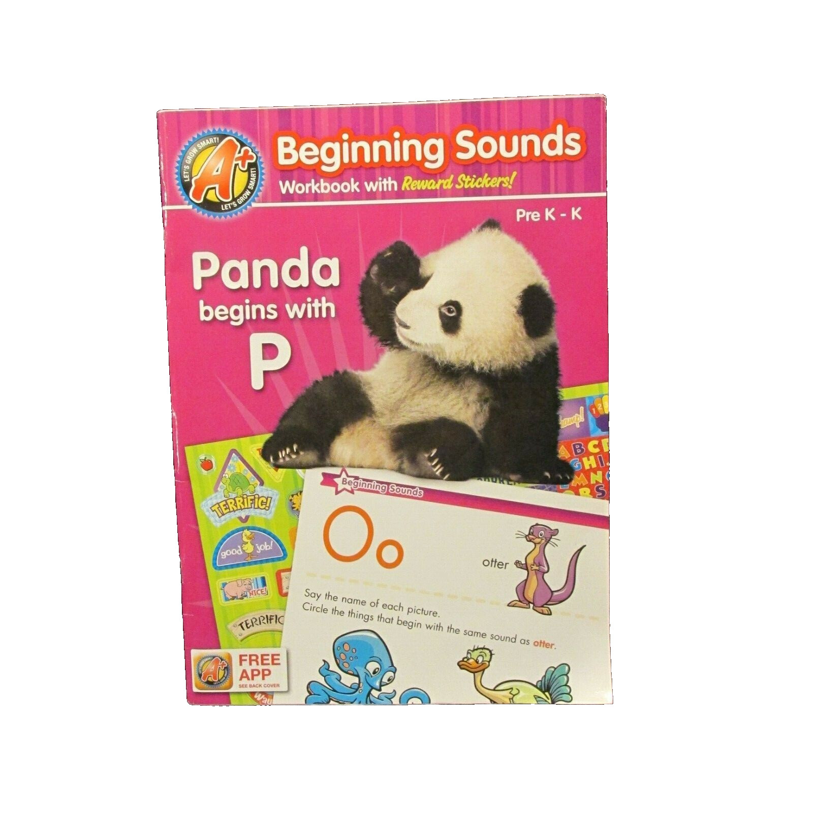 A+ Beginning Sounds Workbook with Reward Stickers Pre K-K