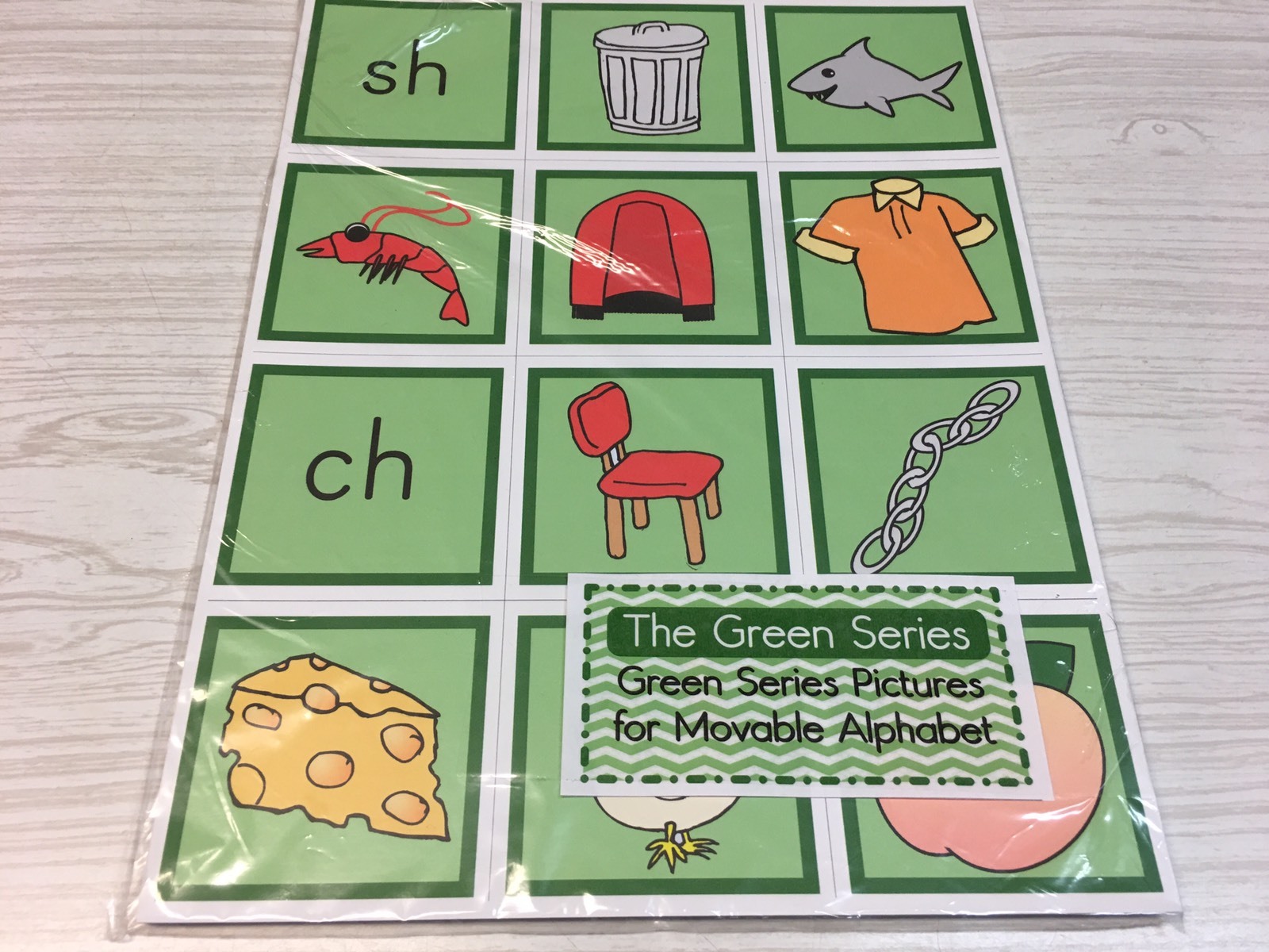 The Green Series – Pictures For Movable Alphabet – Montessori