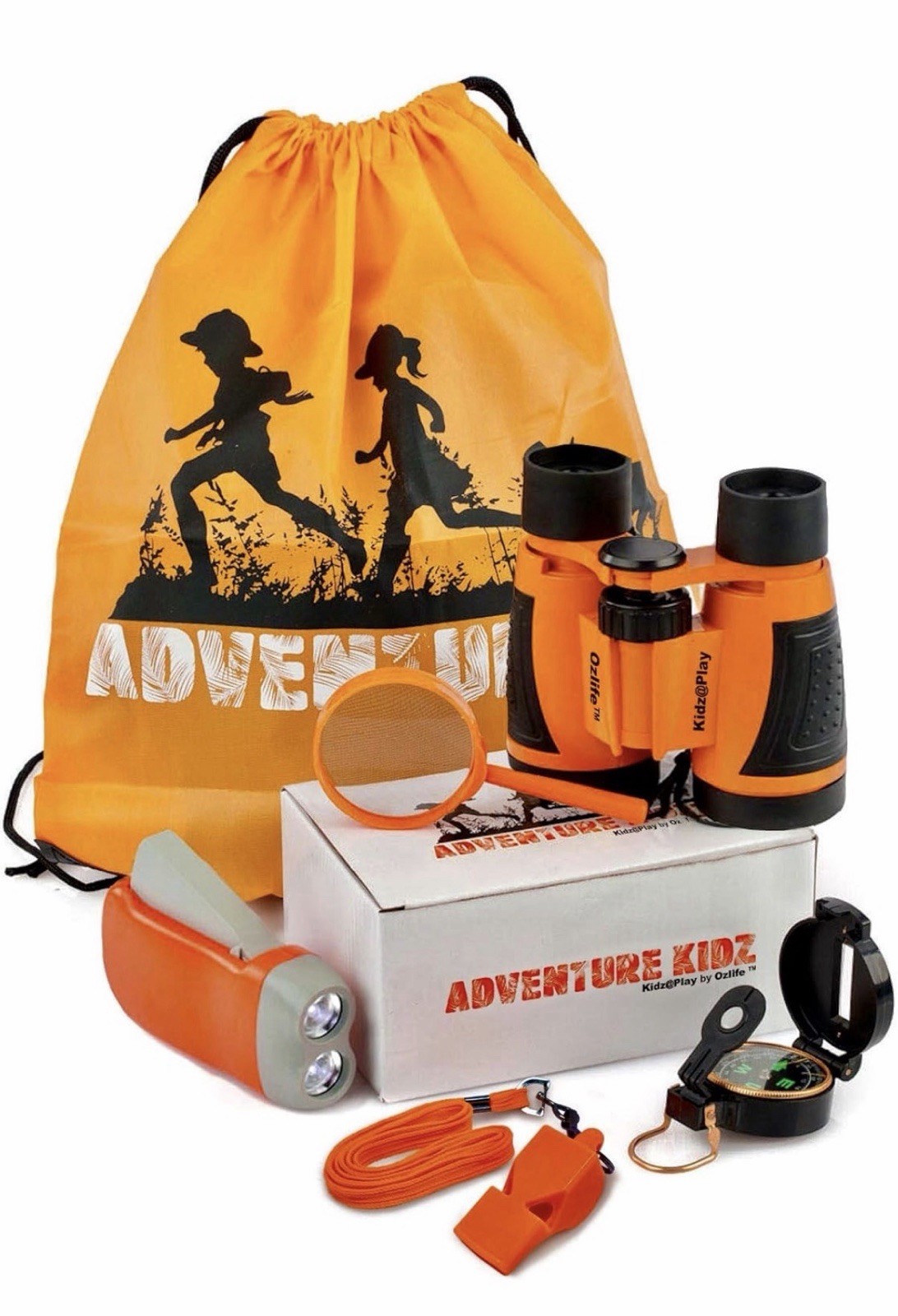 Adventure Kidz Outdoor Exploration Kit, Children Binoculars, Flashlight, Compass