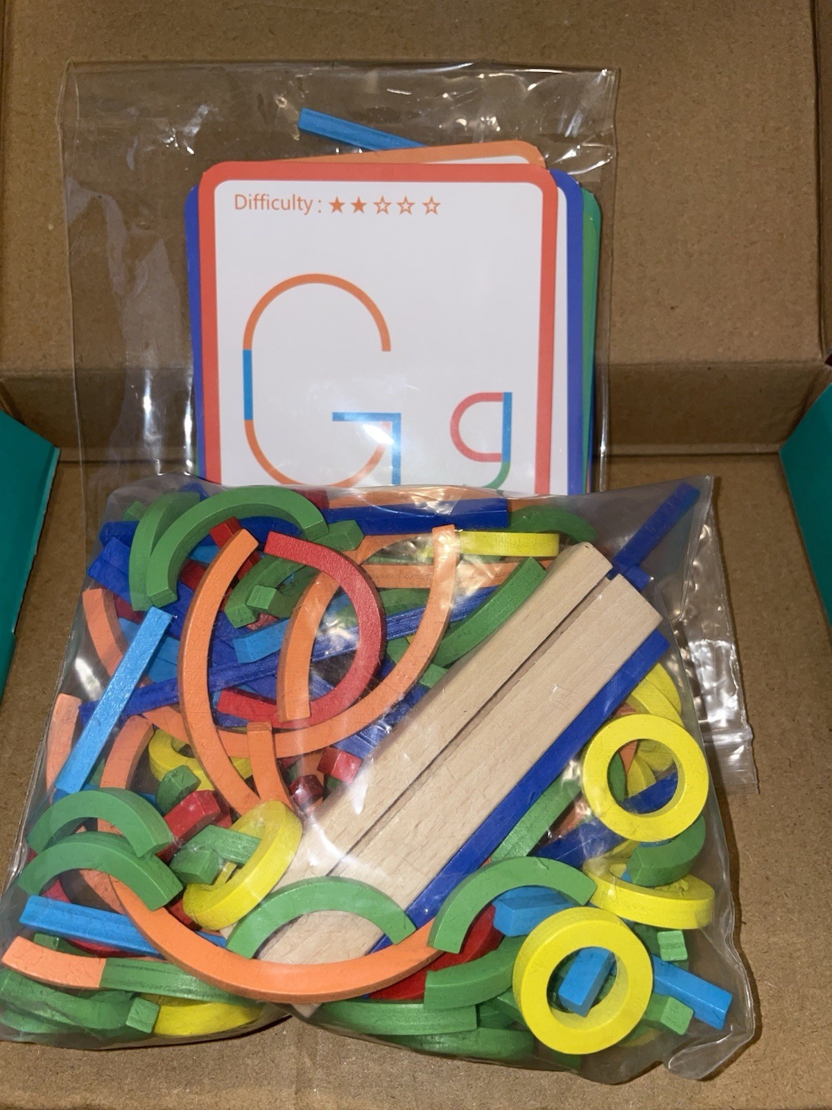 NEW Montessori Sticks & Rings Educational Toy 142 PCS Preschool Learning Set