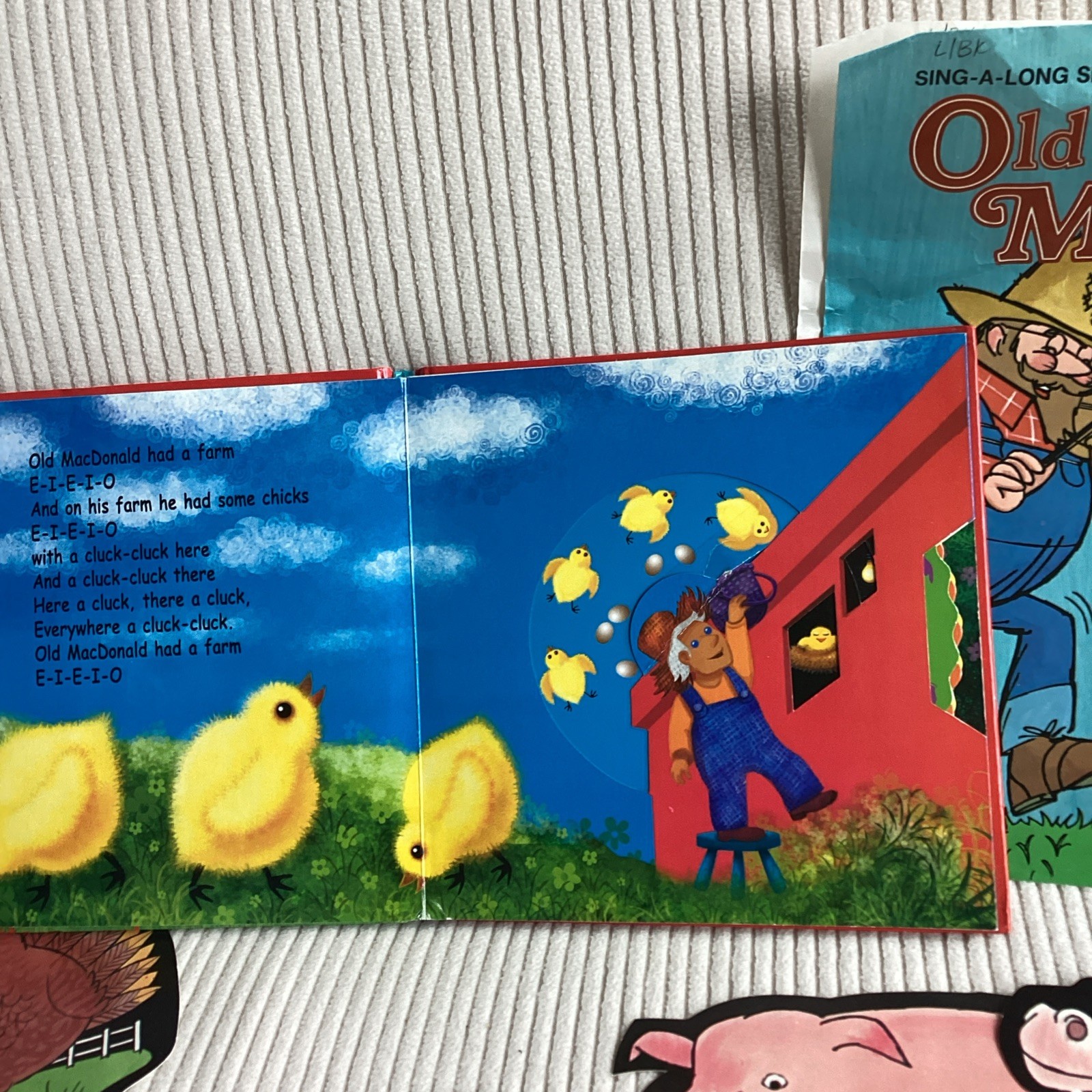 Vtg Old Macdonald Had A Farm Felt Board Story Figures Animals Educational Music