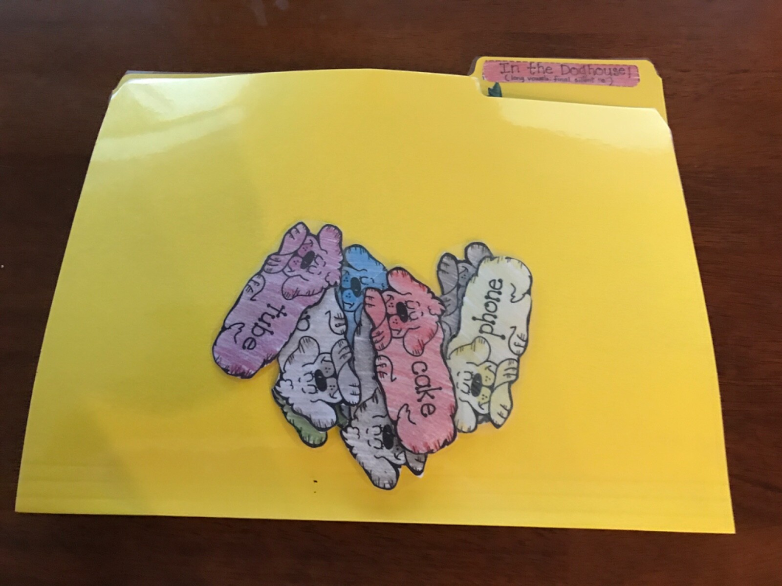 In the Doghouse! Silent “e” 2nd grade language arts file folder game