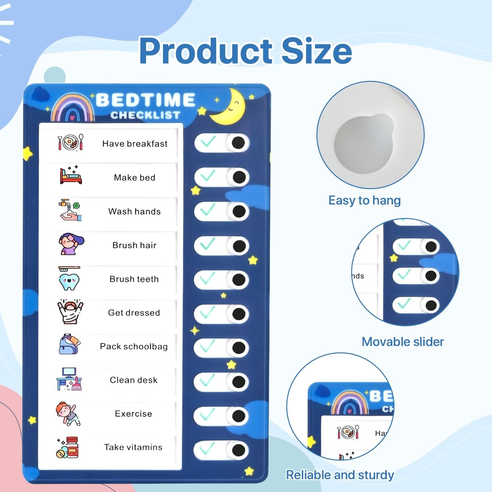 Upgrade 2 Pcs Chores Chart for Kids – Daily Routine Chore Chart for Kids Chore C