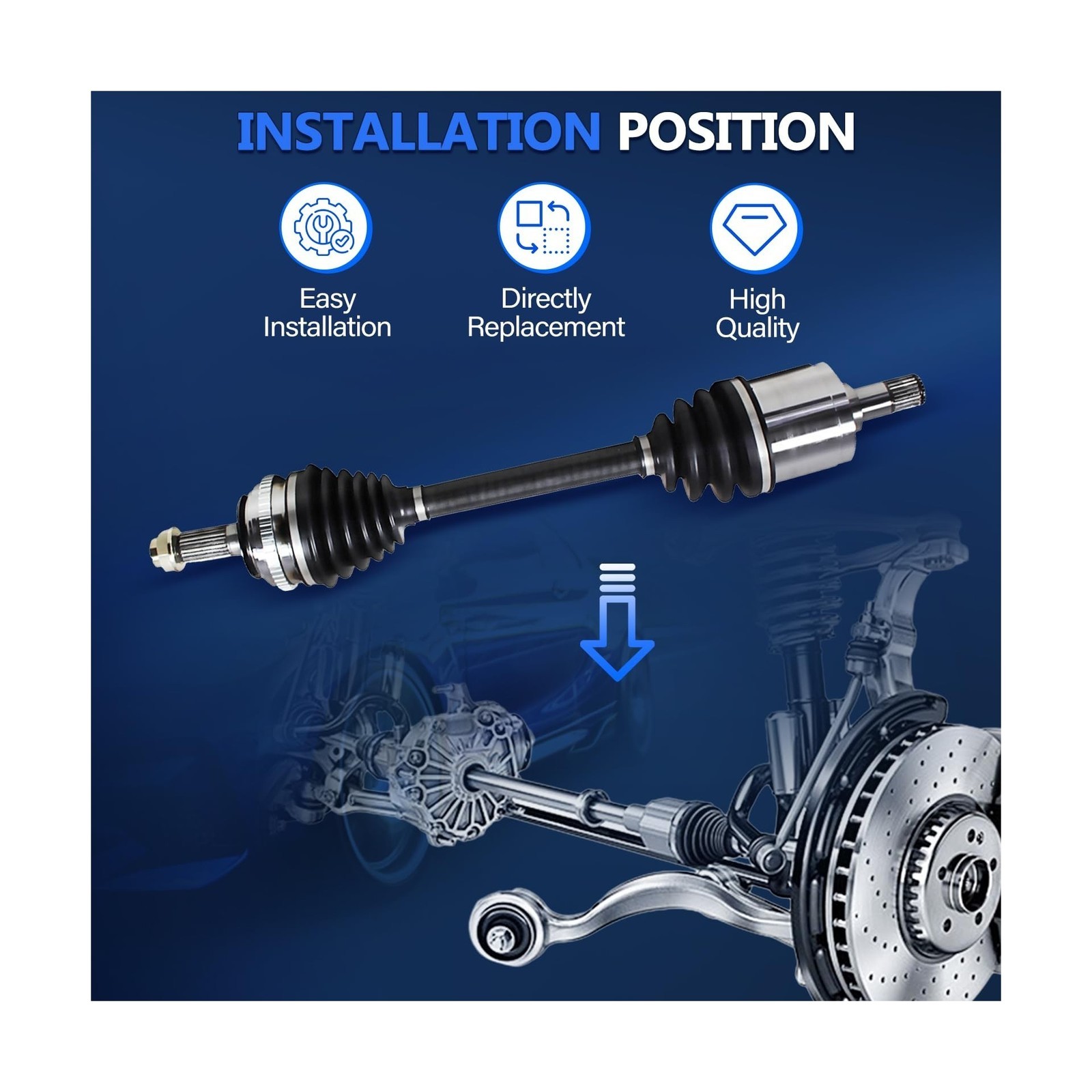CV Axle Assembly – Fit For Nissan Rogue 2008-2015, AWD 2.5L, Set of 2