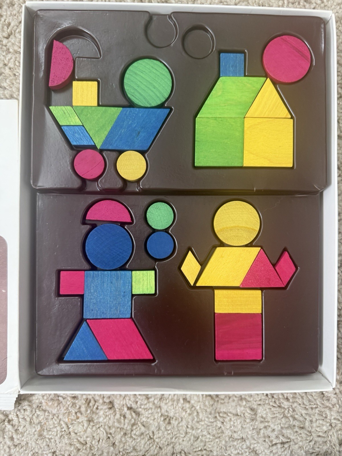 Vintage MR MIGHTY MIND -Play Alone Activity Set– education-wood Shapes Blocks
