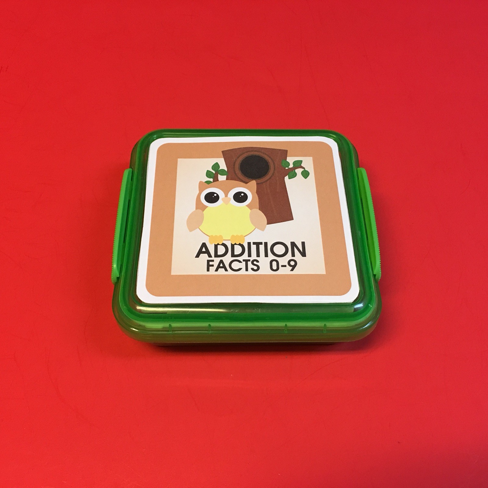 HOOT OWL – Addition Facts 0-9 Matching Game 48 Cards with Storage box#