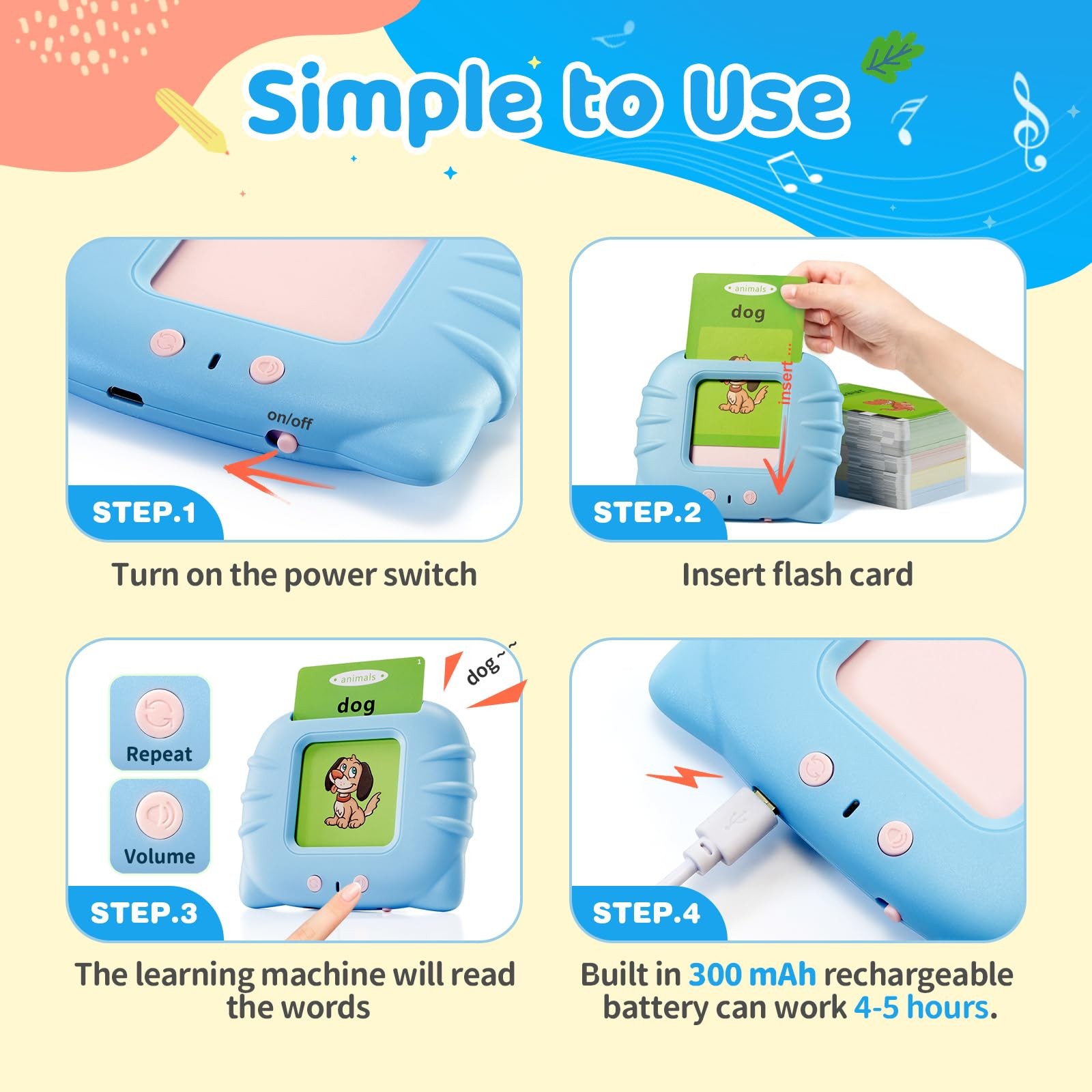 TimingSXD Chinese & English Bilingual Talking Flash Cards for Toddler/Beginni…