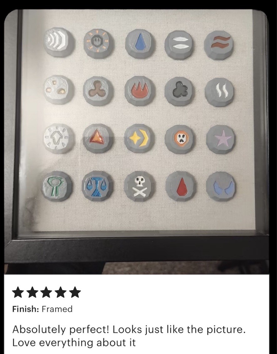 OSRS Frames Rune Set Birthday Christmas Gift For Fan