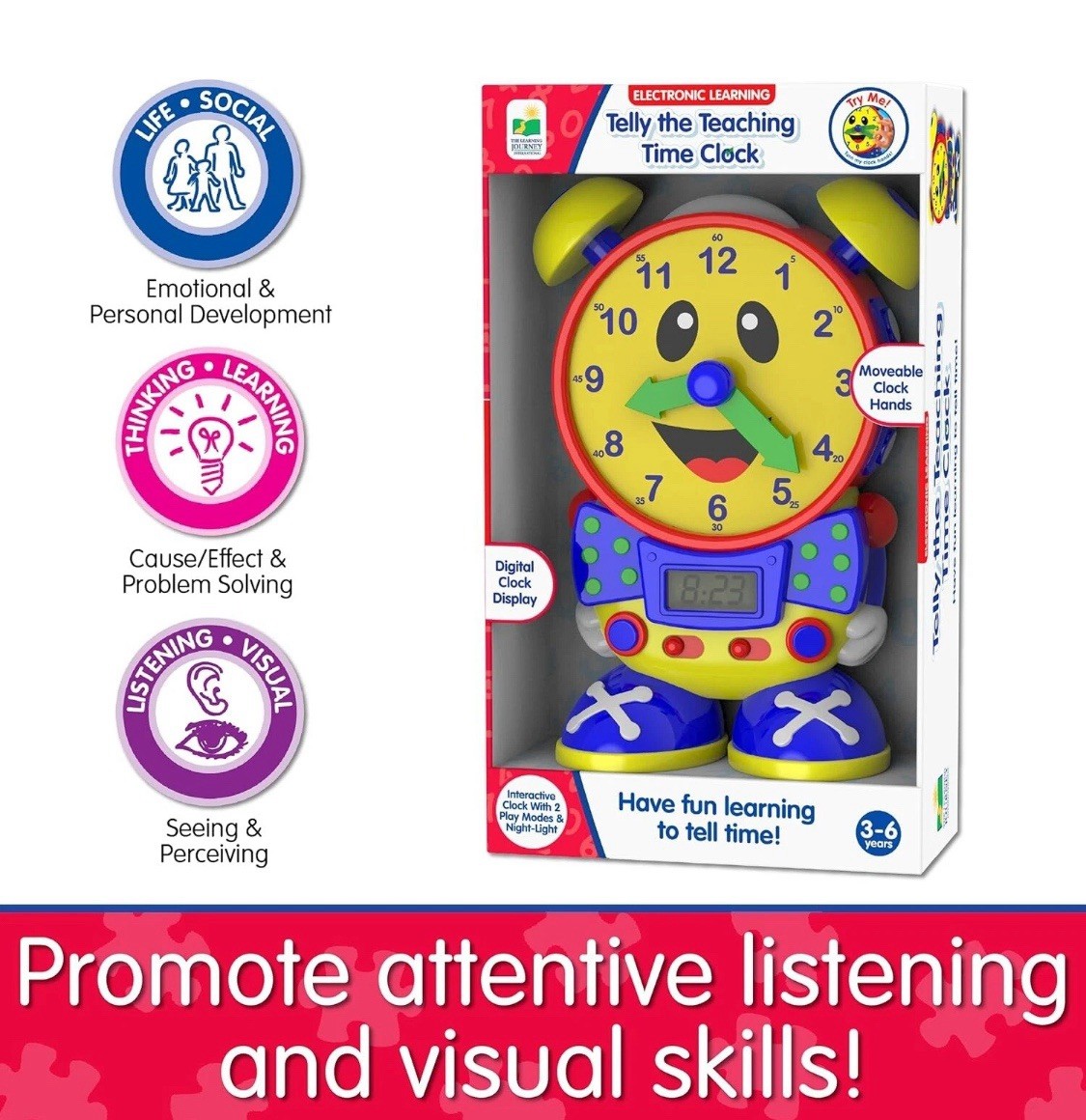 New – The Learning Journey Electronic Learning – Telly the Teaching Time Clock