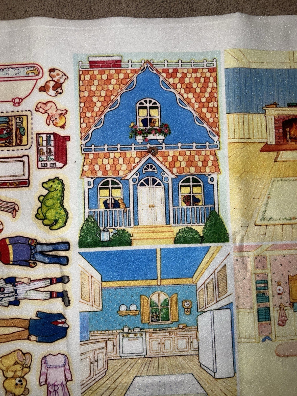 Vintage Betty Lukens Quiet Book Felt Kit Uncut Dollhouse Family 37” x 25.5”