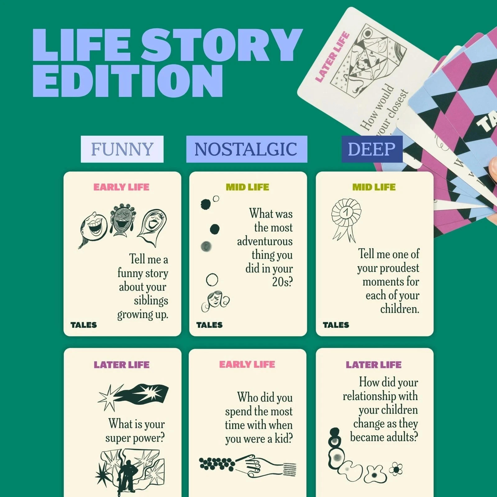 Conversation Starter Cards For Family/Couples/Life Story Card Game Board Game