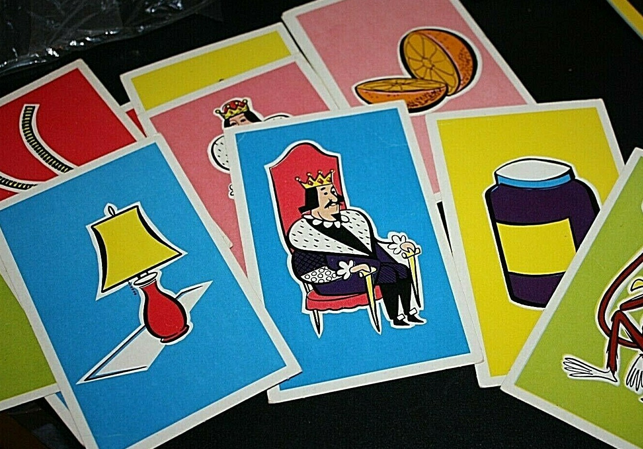Vtg 1960s Flash Cards Upper Case Letters Complete Set Color Pictures Class -W 9