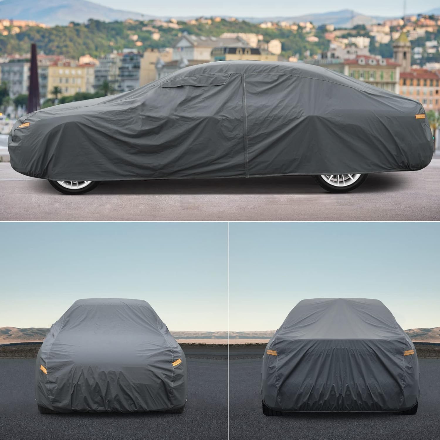 16 Layers Car Cover Waterproof All Weather, Heavy Duty Full Exterior Cover Unive