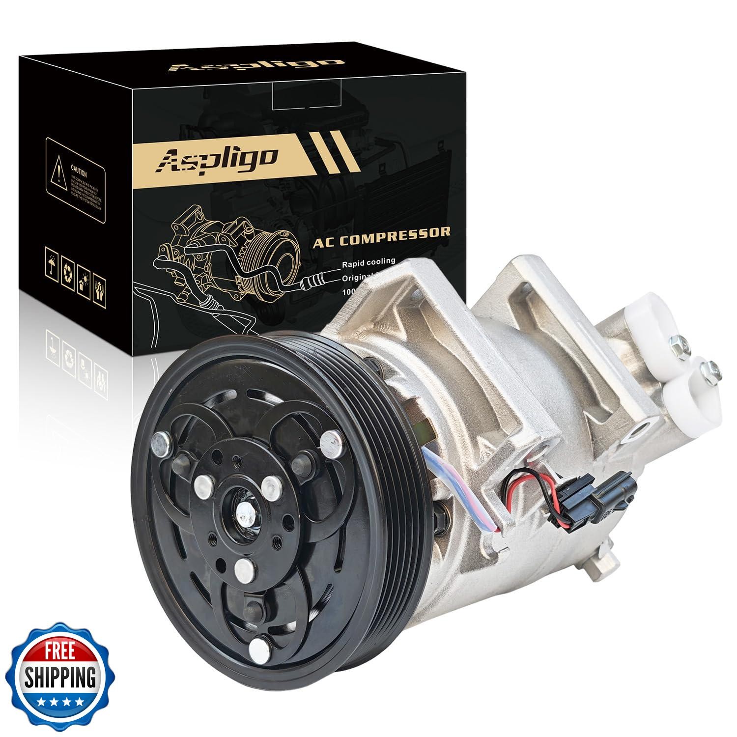 Aspligo Air Conditioner AC Compressor Fits for Nissan Rogue Select 2.5L 2014-