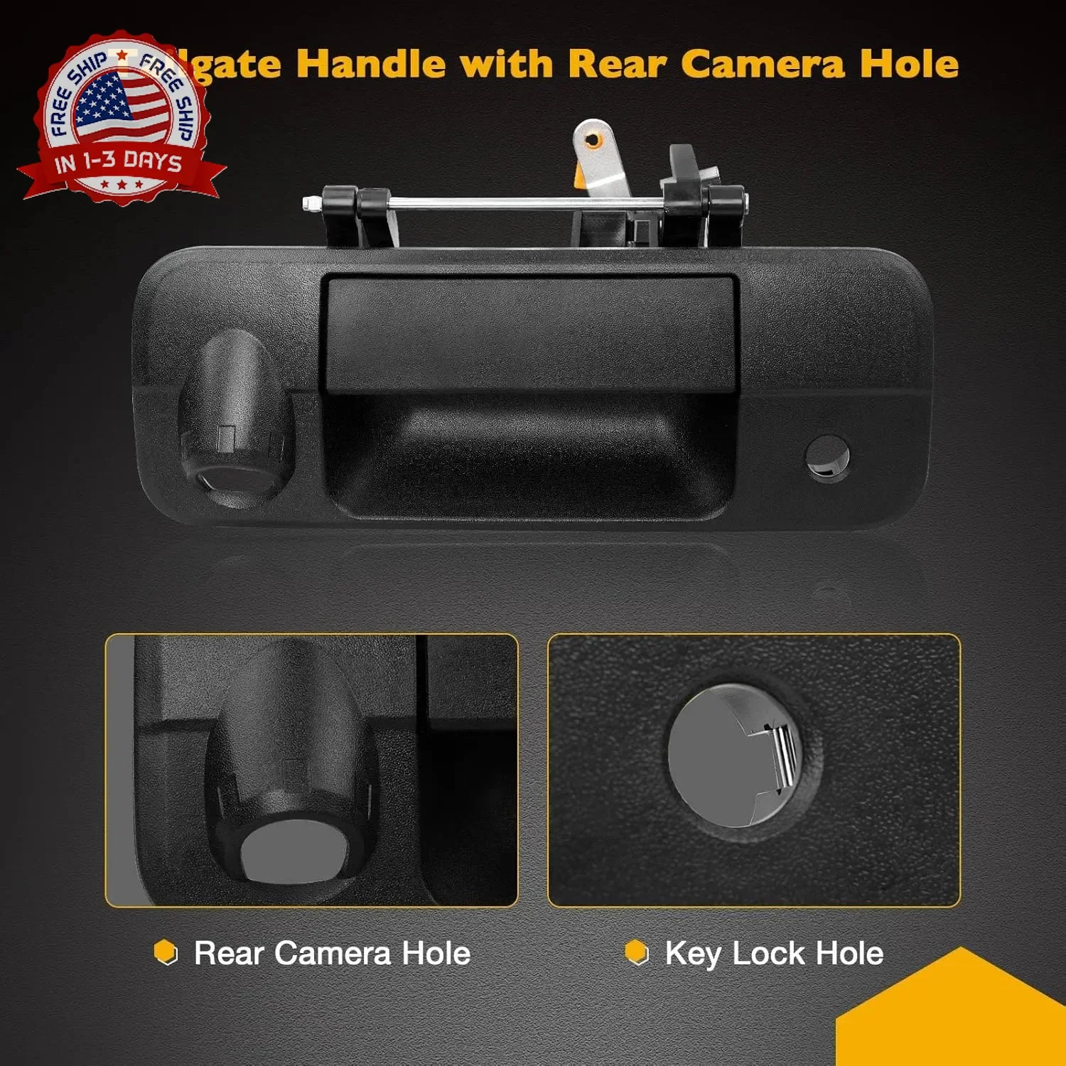 Gledewen Tailgate Handle Liftgate Latch Handle with Rear Camera Hole | for 2007-