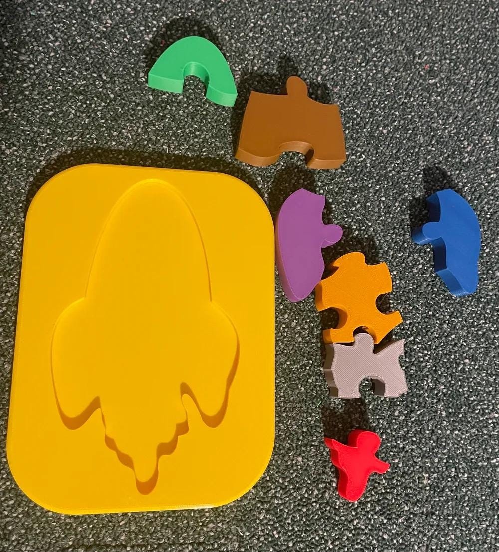Rocket Shape Puzzle for Kids – Motor Skills Development and Shape Orientation –