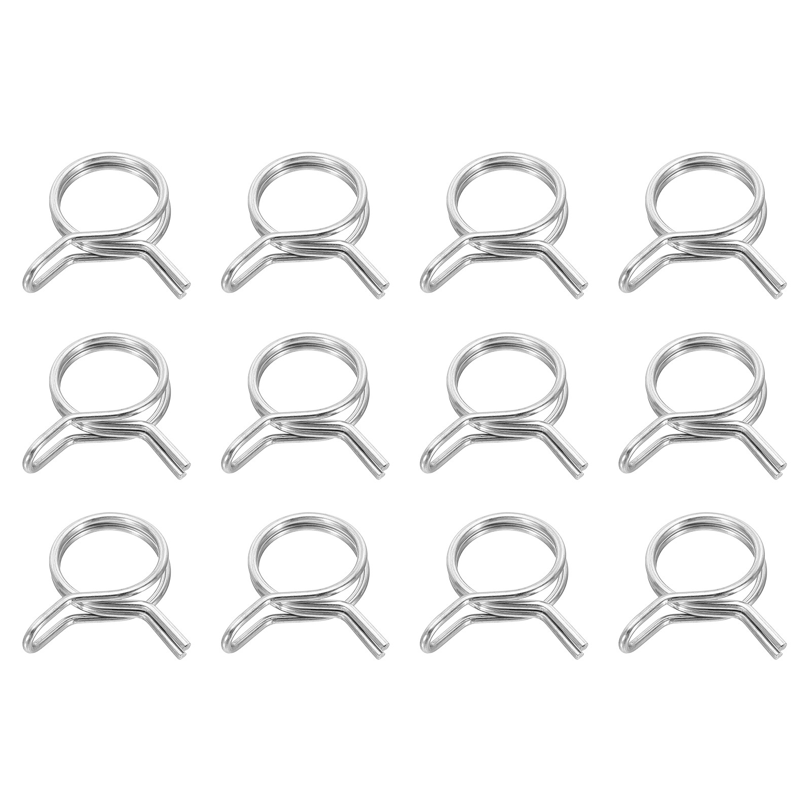 12Pcs 16mm ID 16-19.2mm OD Double Wire Spring Hose Clamp Spring Clips Clamps