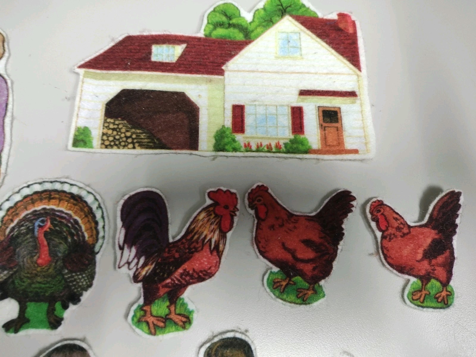 Felt Story Board Characters – Children – House – Chickens & Rooster – Mom & Dad