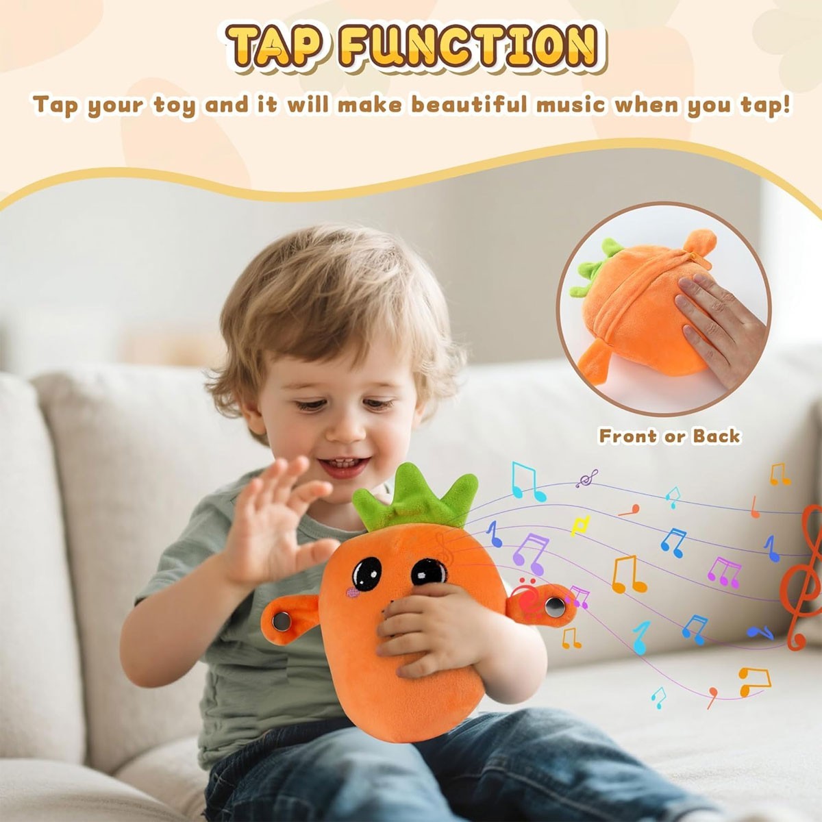 Interactive Musical Toy Fruit Sensing Beat Piano Ragdoll Musical Doll