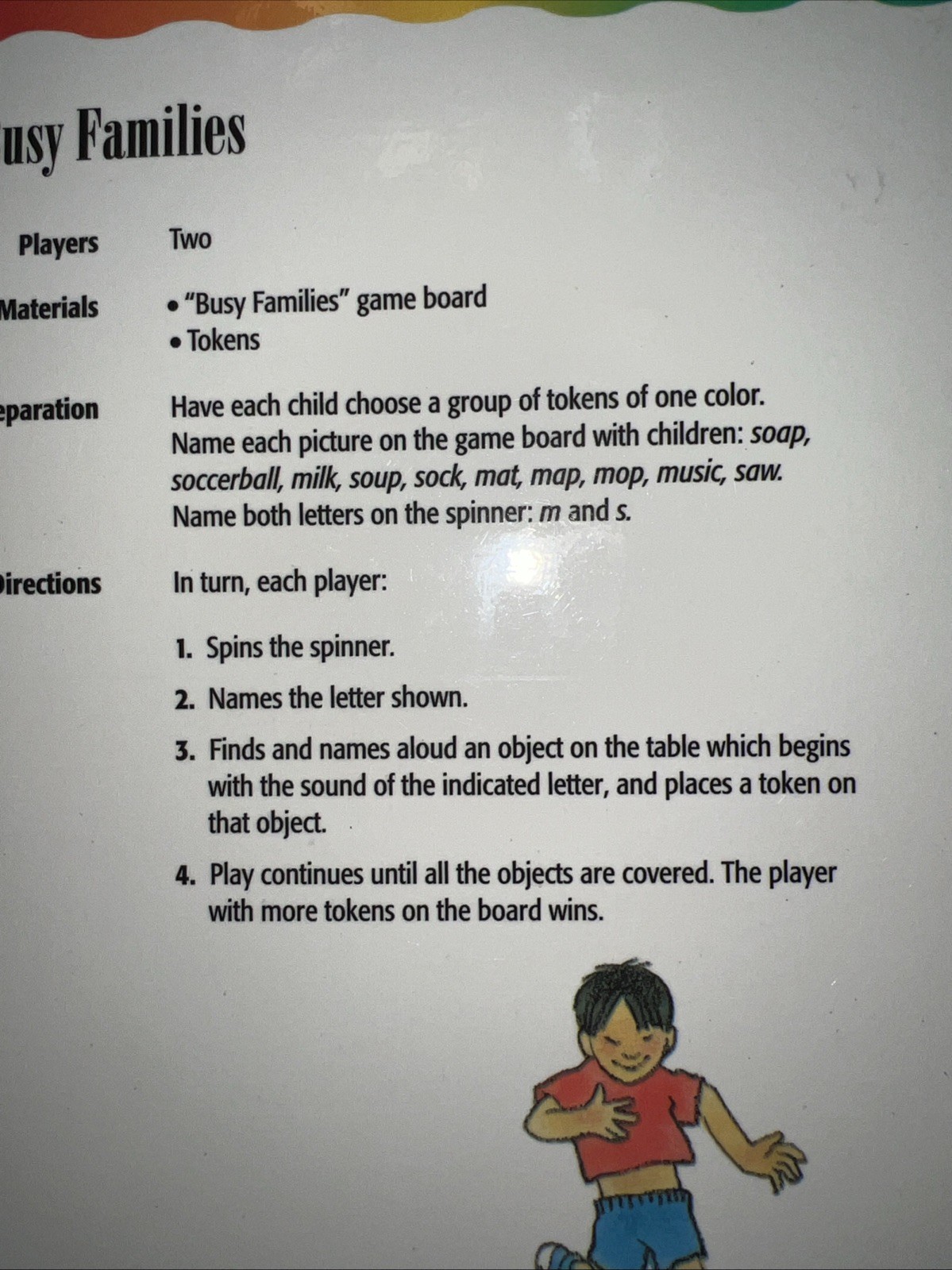 Busy Families Grades K-1 File Folder Game Beginning Sounds