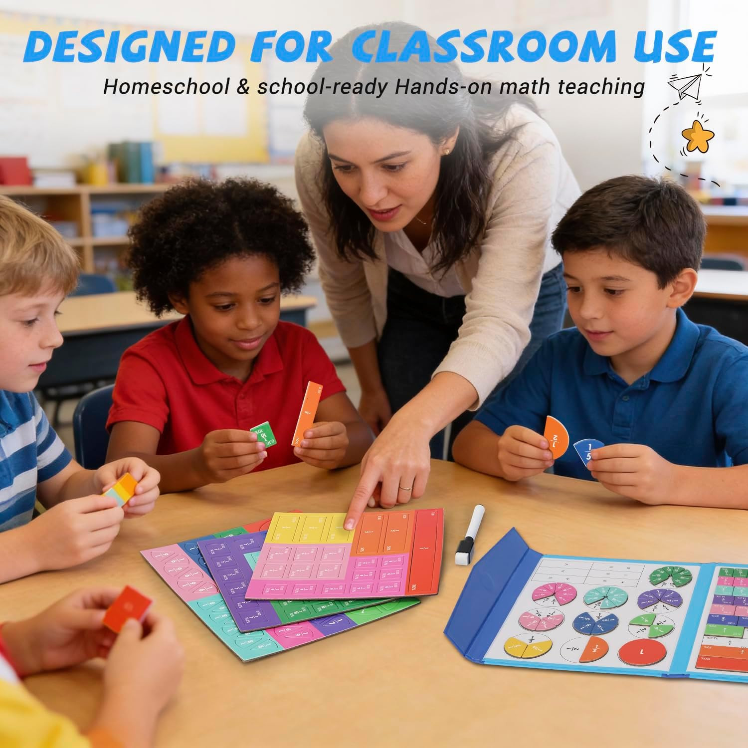 Magnetic Fraction Demonstration Book, Magnetic Fraction Educational Puzzle with