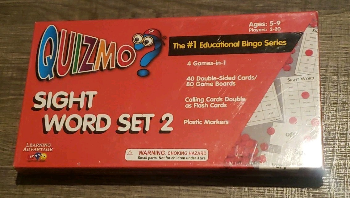NEW Quizmo Sight Word Set 2 Educational Bingo Series Learning Advantage