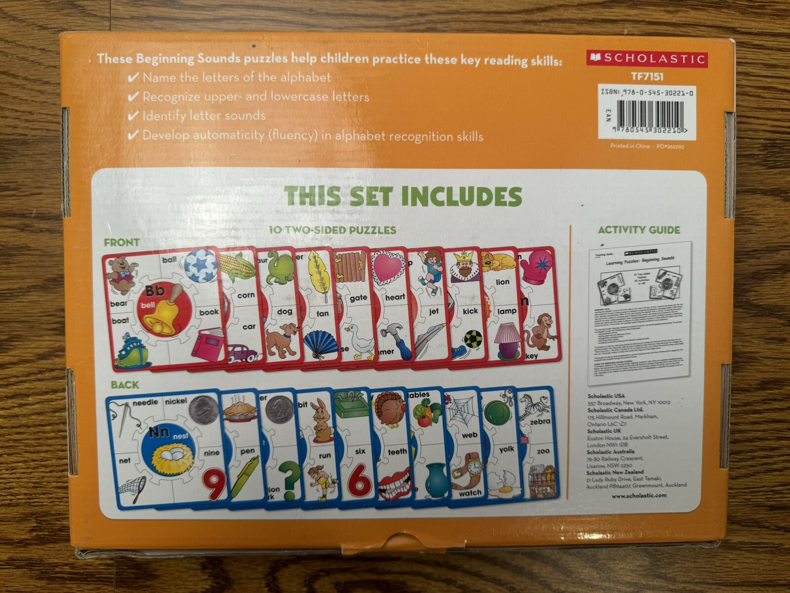 Scholastic Learning Puzzles Beginning Sounds Ages 5+