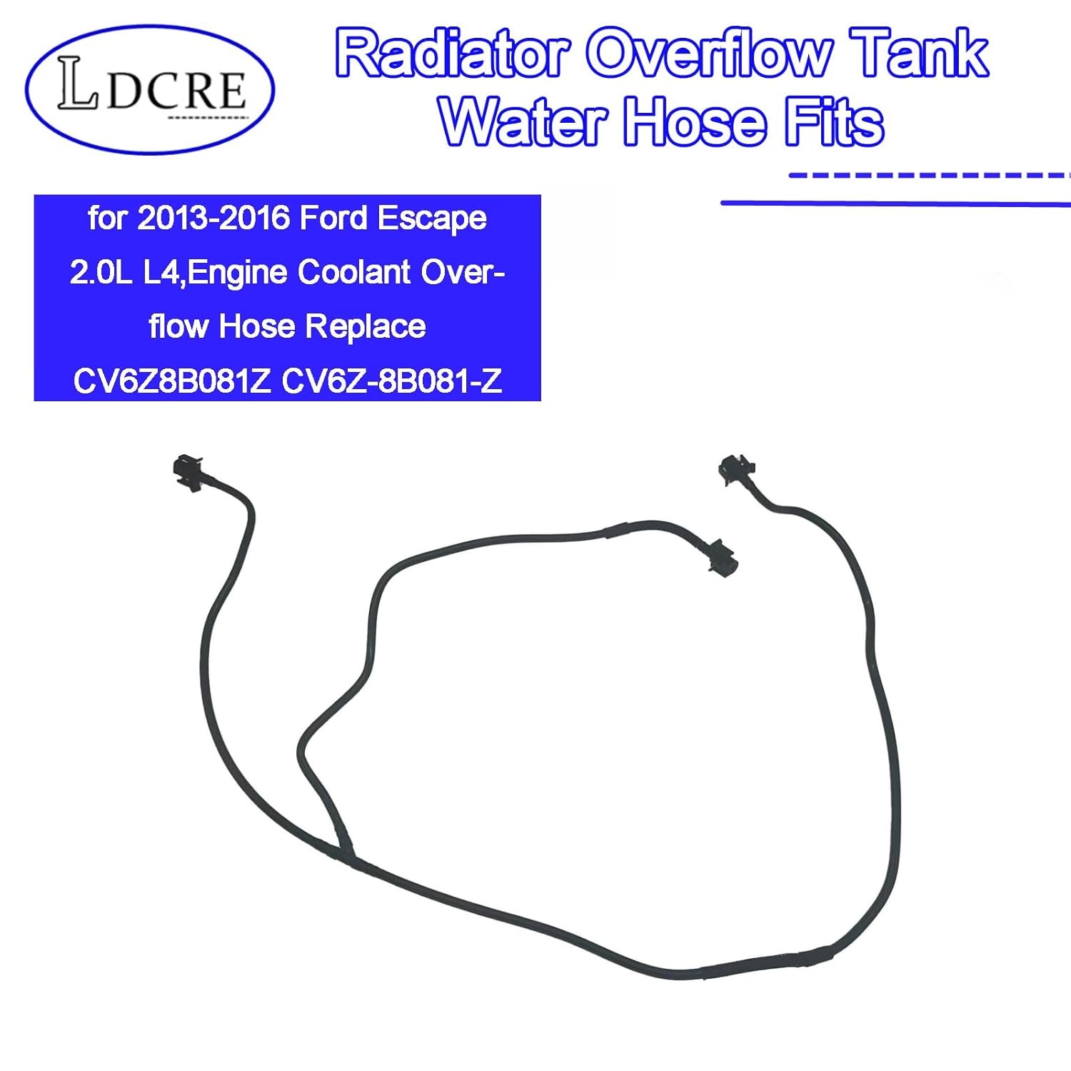 2013-2016 Ford Escape 2.0L L4 Radiator Overflow Tank Water Hose Kit Fits For