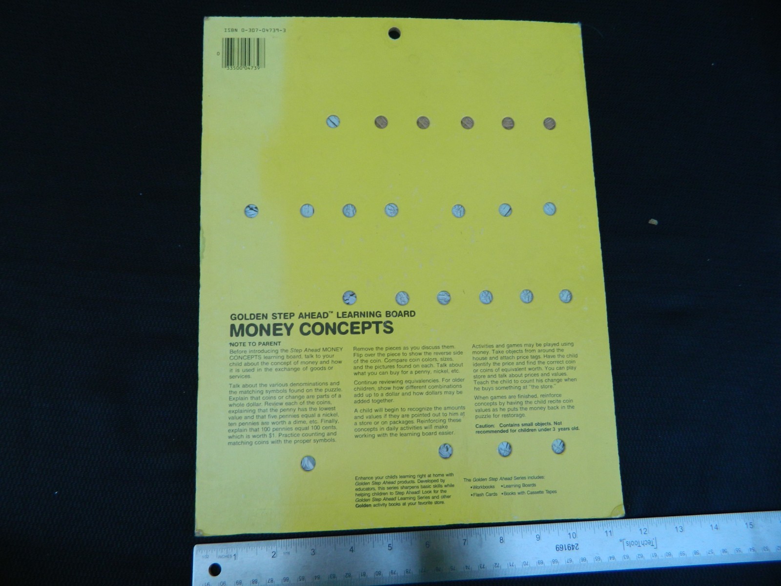 Vintage Board Puzzle Learning Money Math 1985 Preschool Golden Step Ahead