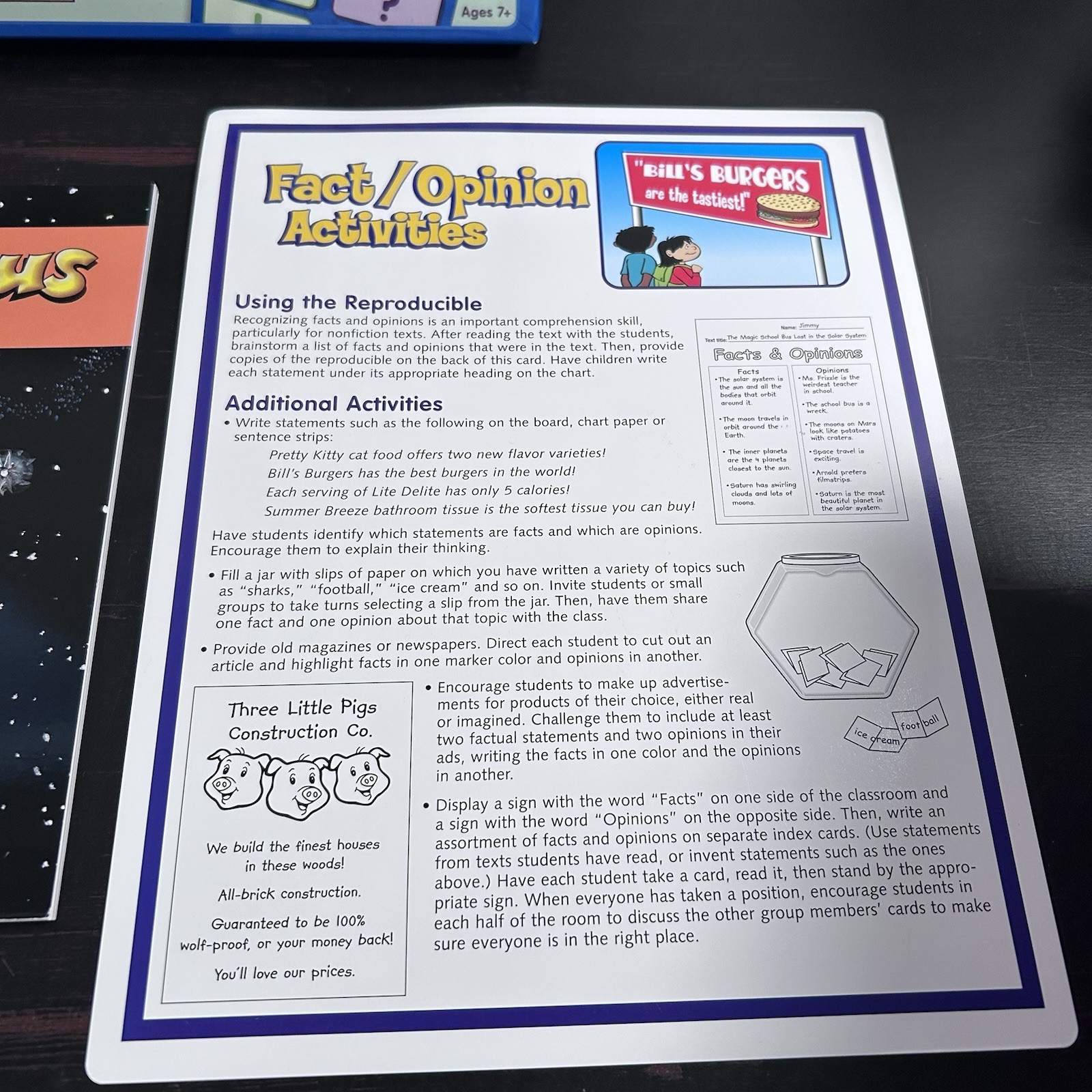 Lakeshore Fact / Opinion Teaching Center Magic School Bus GG816 Homeschool Open